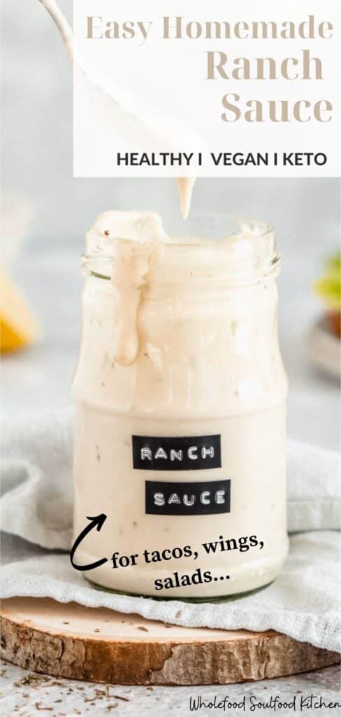 Pinterest Pin for Easy Vegan Ranch Sauce