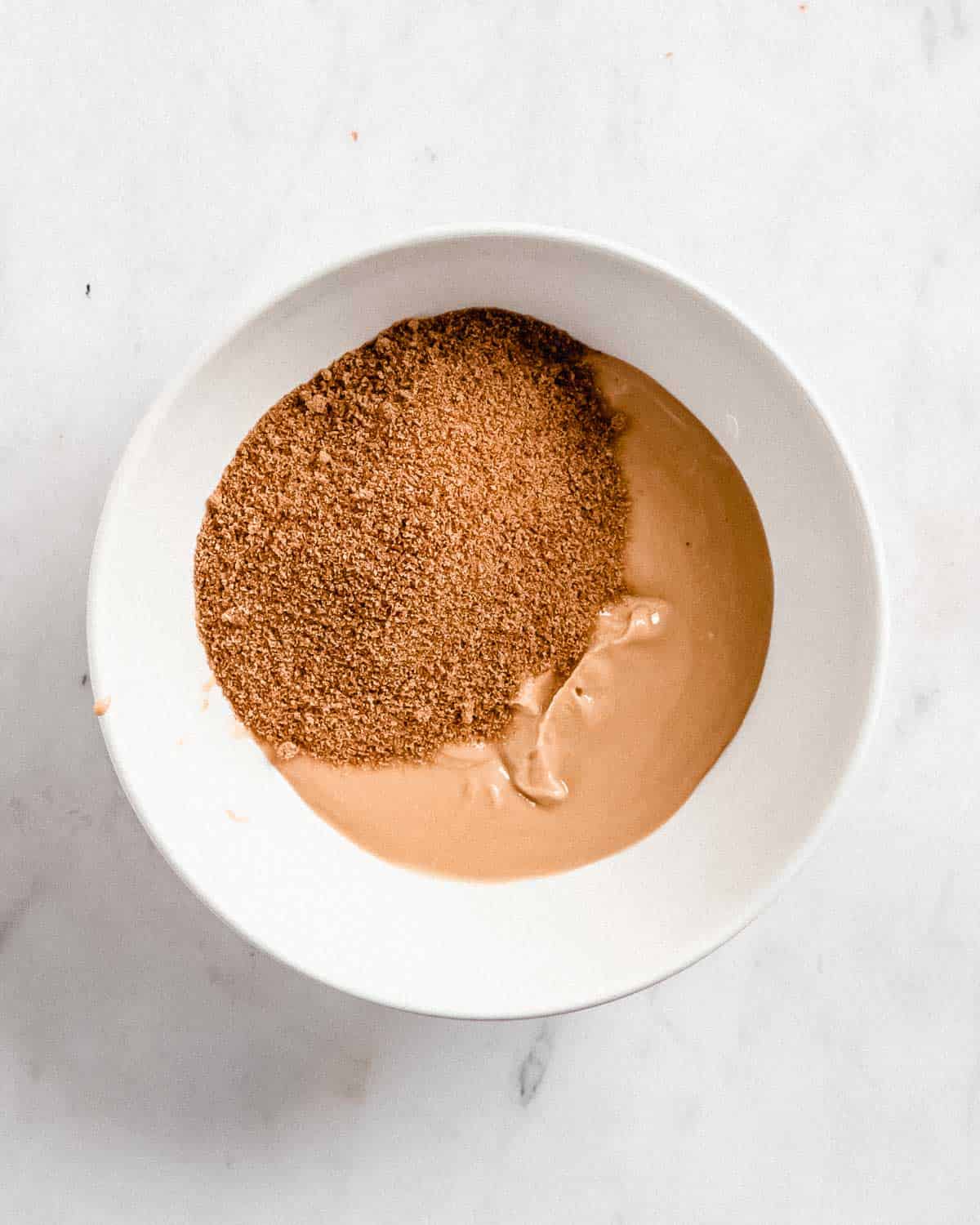 peanut butter and coconut sugar in a bowl.