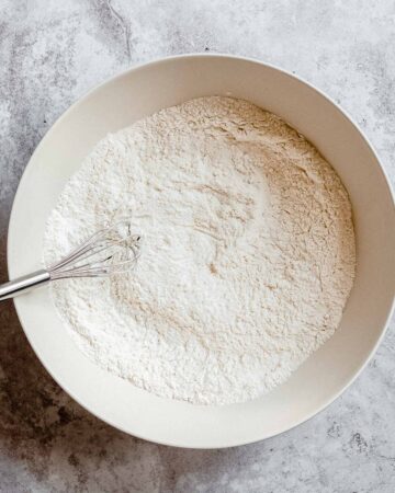 flour and salt in a large bowl.