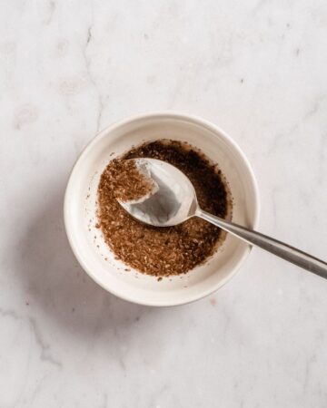 flaxseed and water mixed together in a bowl.