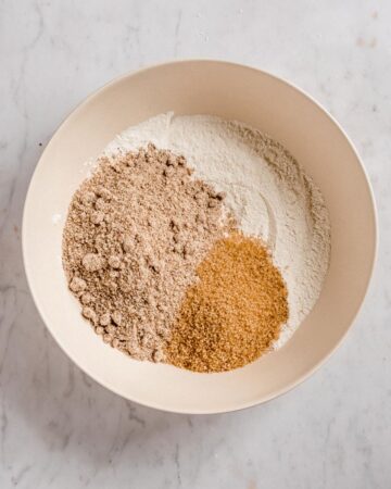 all dry ingredients for the cake in a mixing bowl.