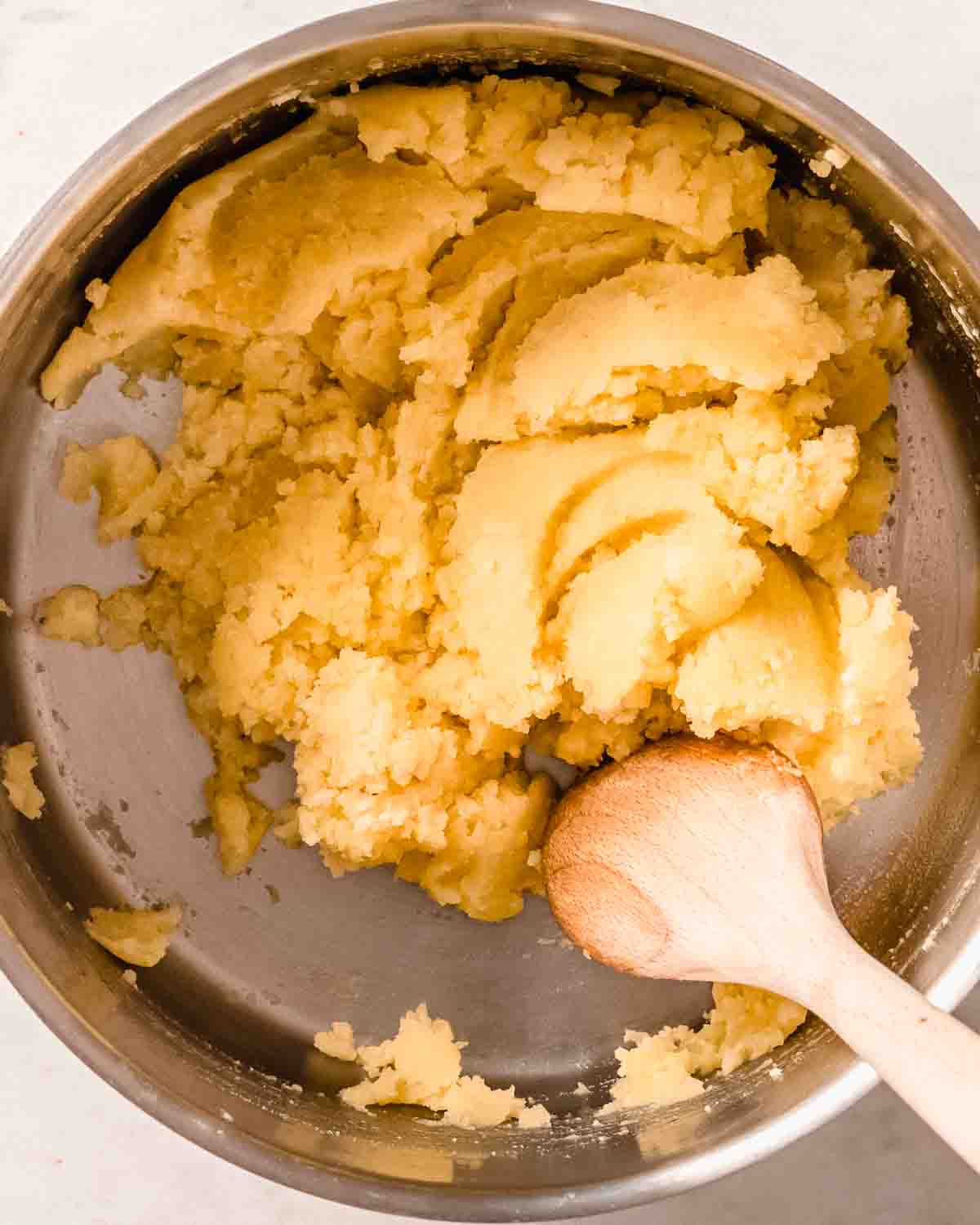 mashed potatoes in a big pot.
