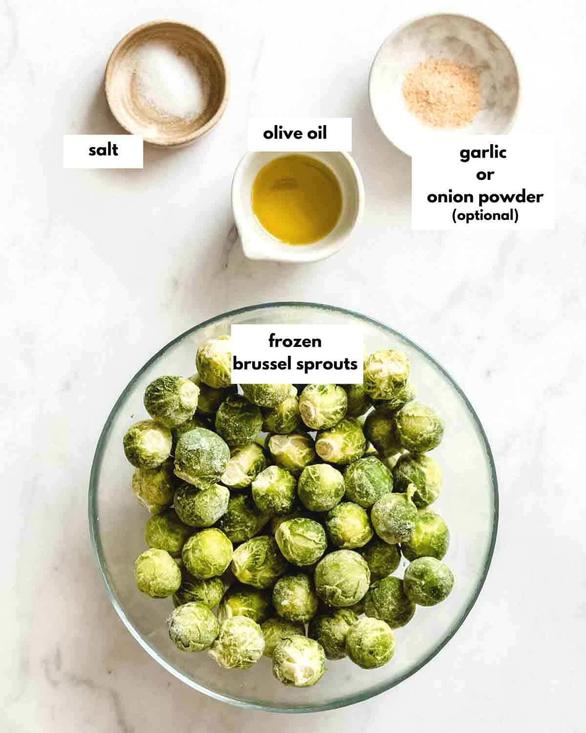 ingrediente needed to make roasted frozen brussel sprouts.