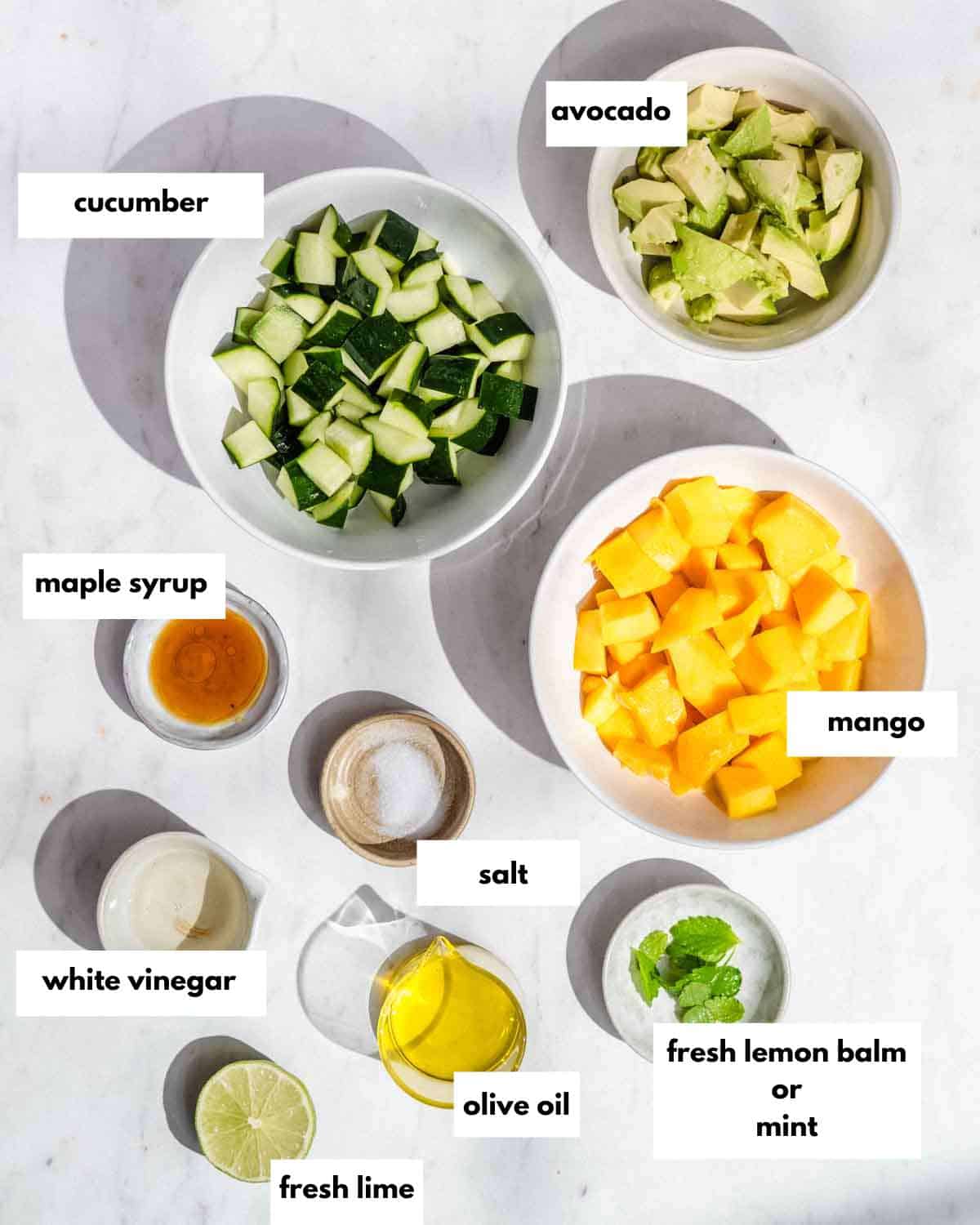all ingredients needed to make this salad.