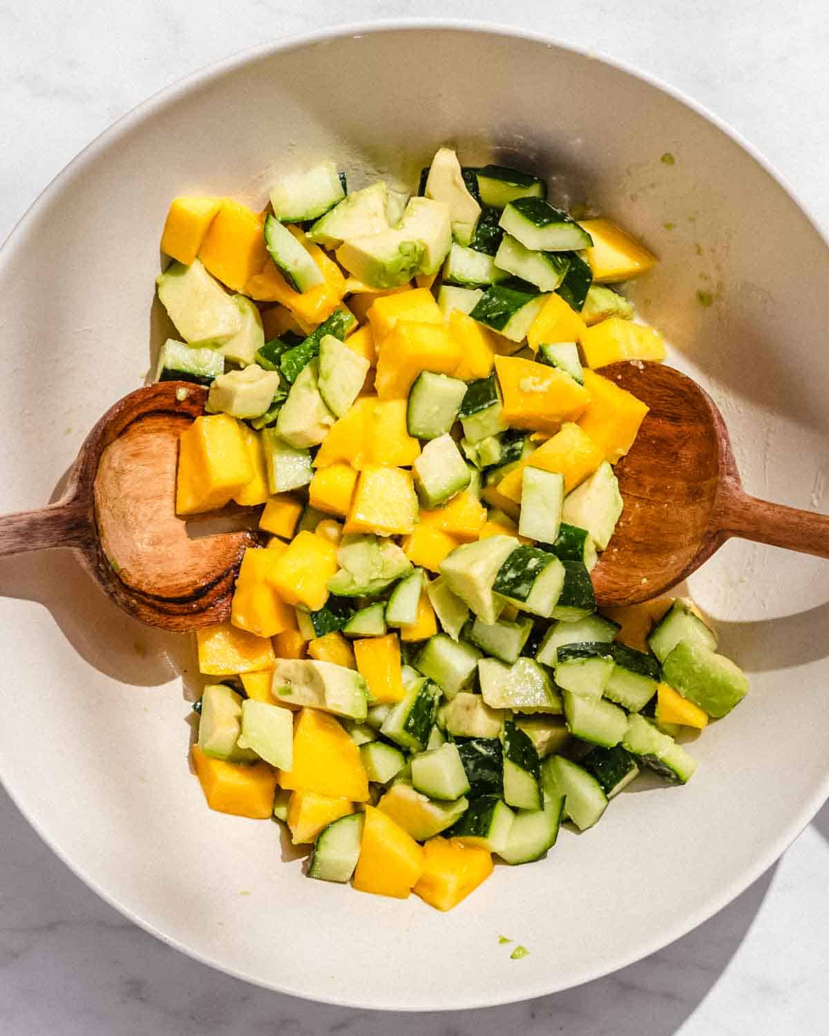 salad whisked together in a large bowl.