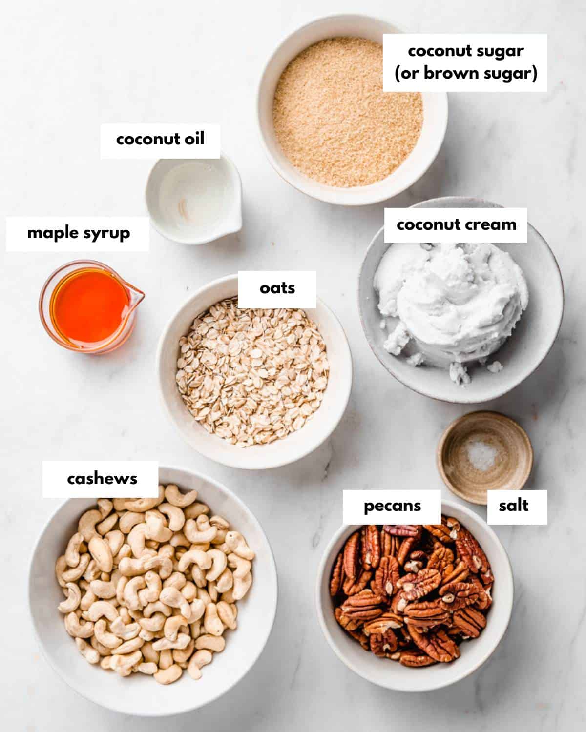 All ingredients needed to make these mini cheesecakes.